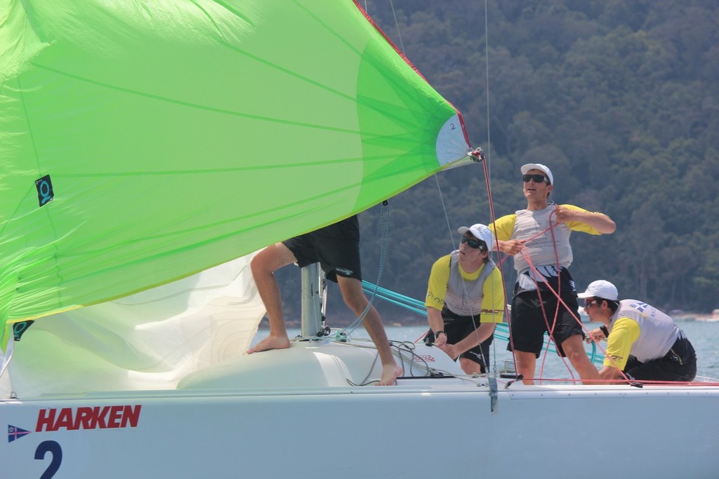 Steele in top mark action - 20th Harken International Youth Match Racing Championships © Damian Devine